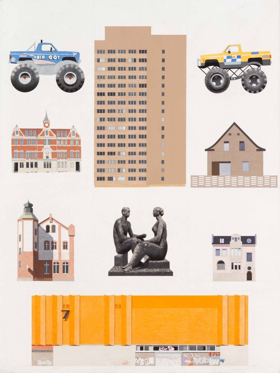 Robert Seidel: Teile 1. Eitempera auf Leinwand, 80 x 60 cm, 2025. Foto: Sebastian Komnick